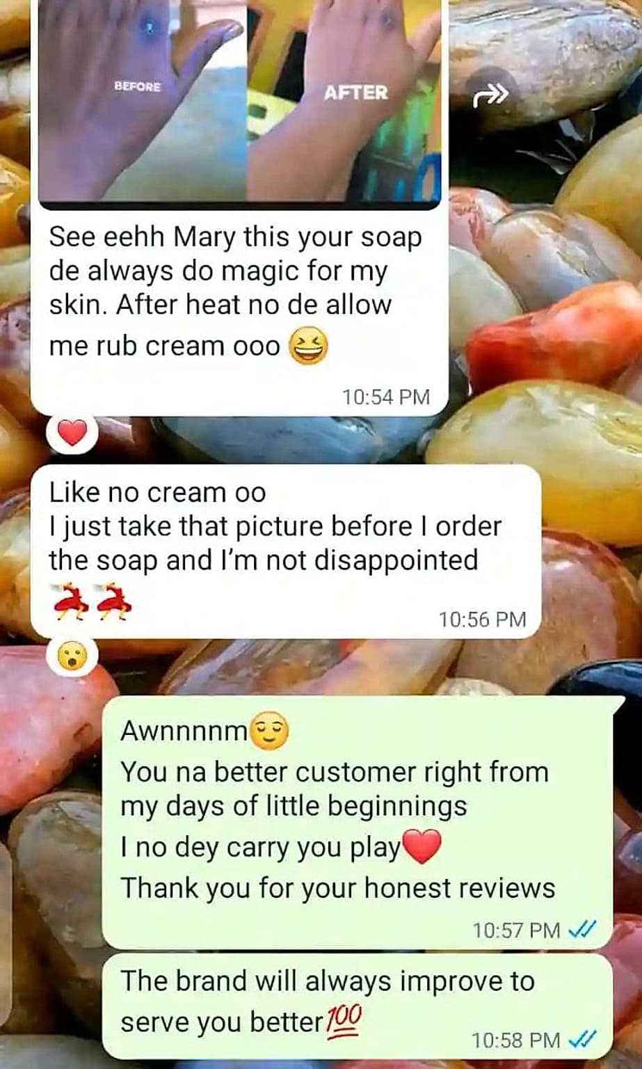 WhatsApp Customer Review Screenshot
